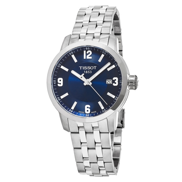 Shop Tissot Men's 'PRC 200' Blue Dial Stainless Steel Swiss Quartz ...