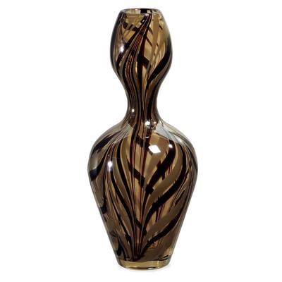 Small Brown Swirl Vase (15.5 inches high x 6 inches deep)