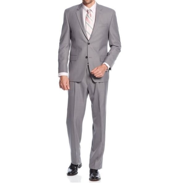 IZOD Men's Two-Piece Grey Regular Fit Suit - Free Shipping Today ...