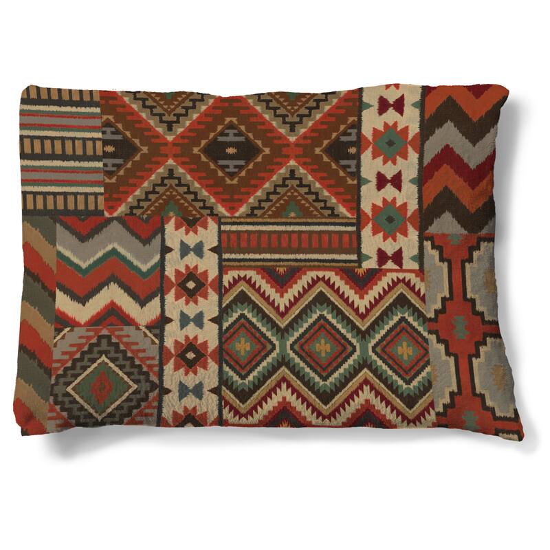 Laural Home Southwestern Pattern Fleece Dog Bed