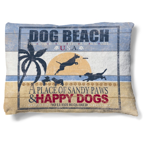 Laural Home Sandy Beach Dog Fleece Bed Free Shipping Laural Home Sandy Beach Dog Fleece Bed