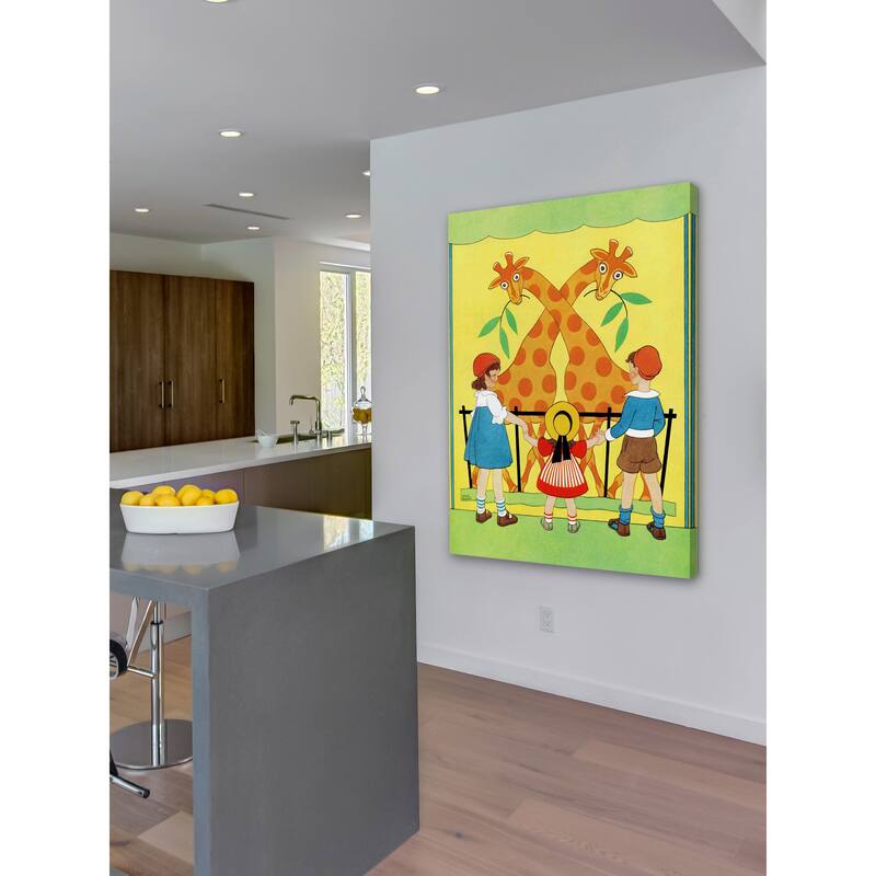 Marmont Hill 'Giraffes' by Curtis Painting Print on Canvas - Multi-color