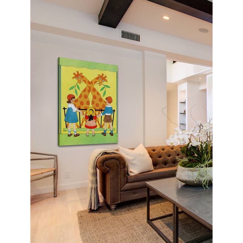 Marmont Hill 'Giraffes' by Curtis Painting Print on Canvas - Multi-color