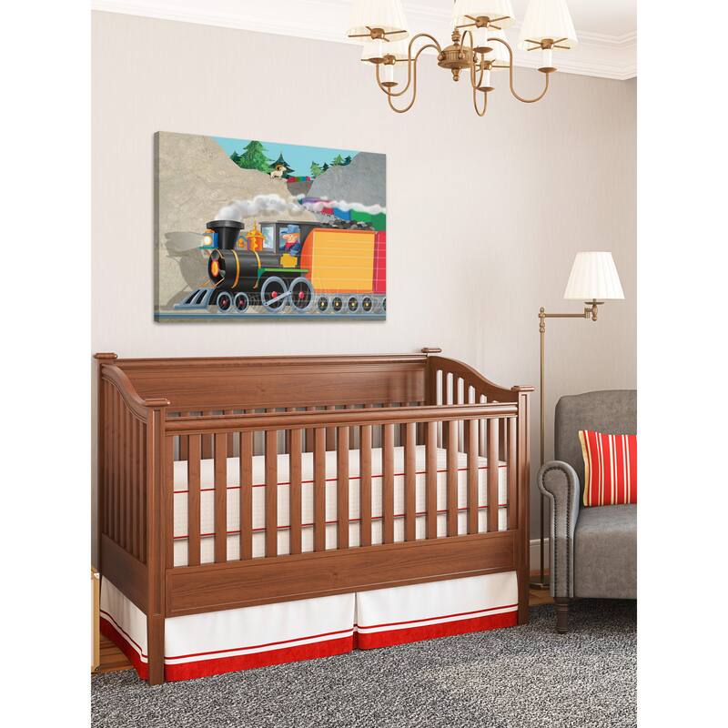Marmont Hill 'Mountain Train' by Curtis Painting Print on Canvas - Multi-Color