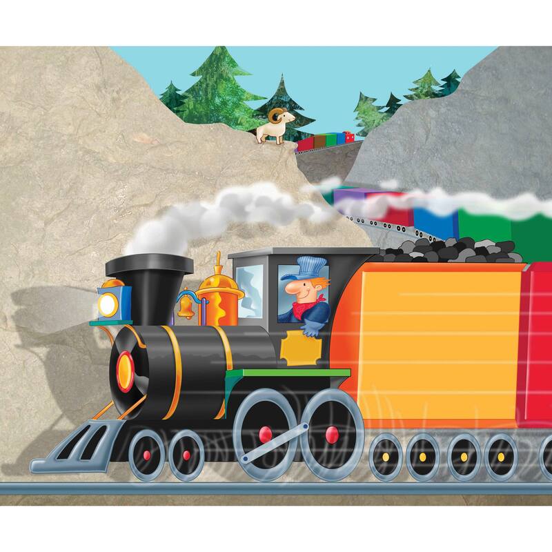 Marmont Hill 'Mountain Train' by Curtis Painting Print on Canvas - Multi-Color
