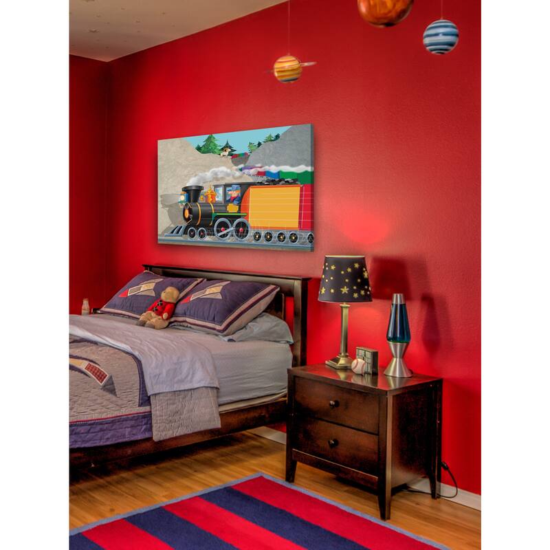 Marmont Hill 'Mountain Train' by Curtis Painting Print on Canvas - Multi-Color