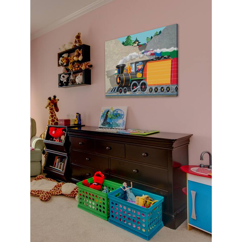Marmont Hill 'Mountain Train' by Curtis Painting Print on Canvas - Multi-Color