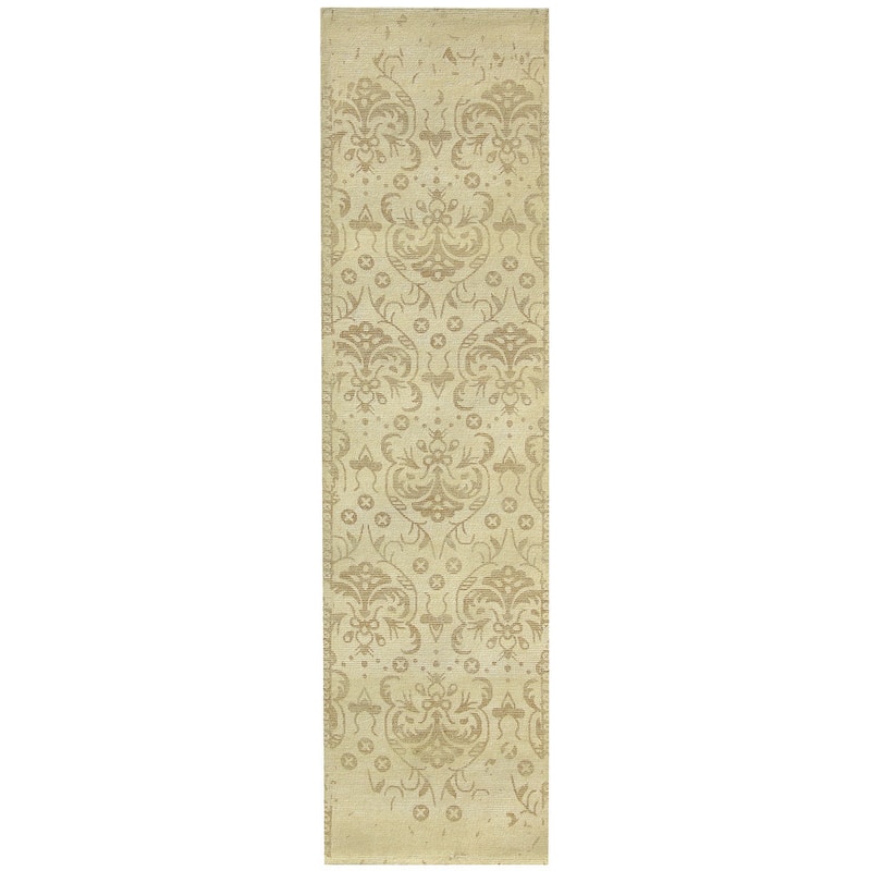 HERAT ORIENTAL Handmade Printed Erased Wool Runner - 2'8 x 10'
