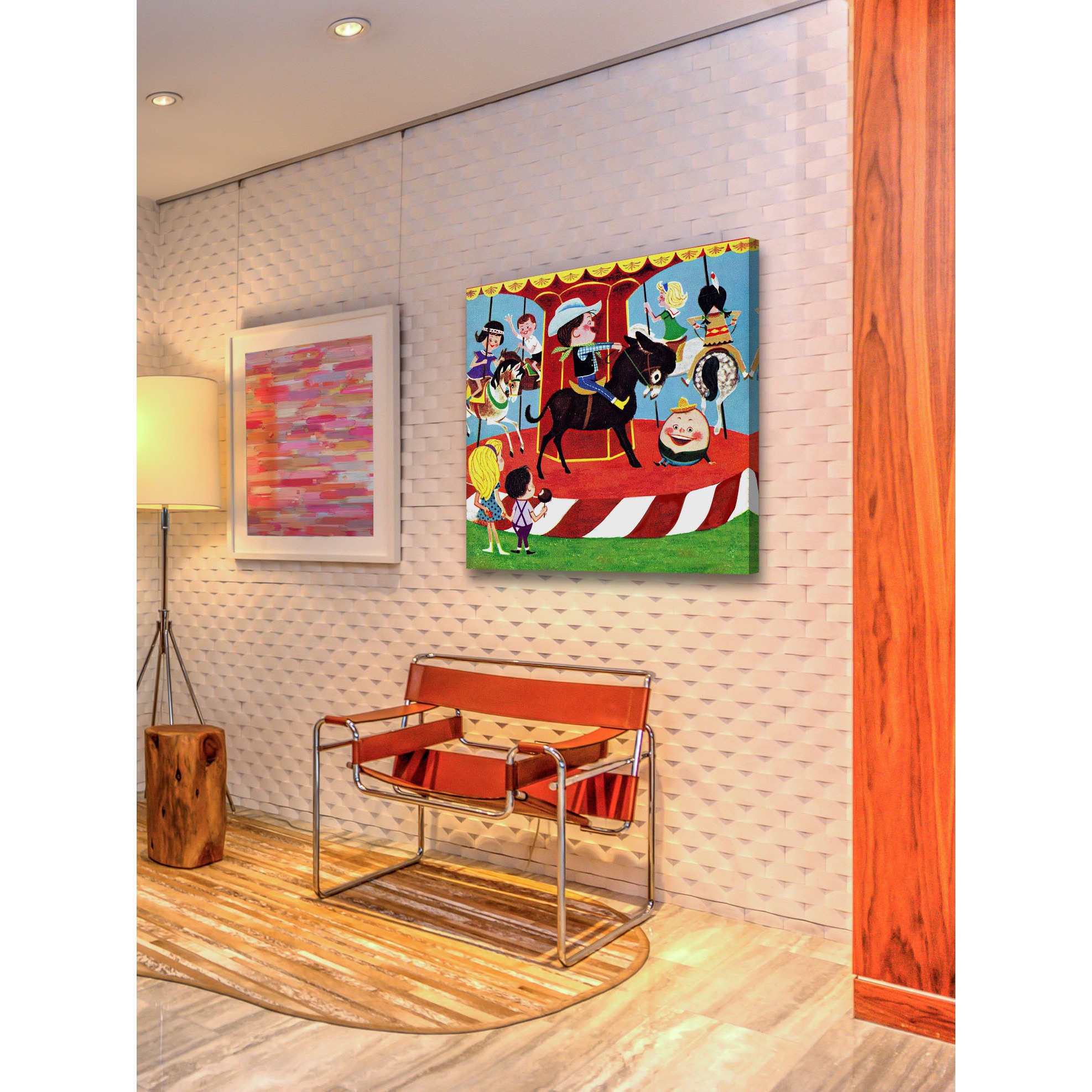 Marmont Hill Carousel by Curtis Painting Print on Canvas, Size: 32 inch x 32 inch