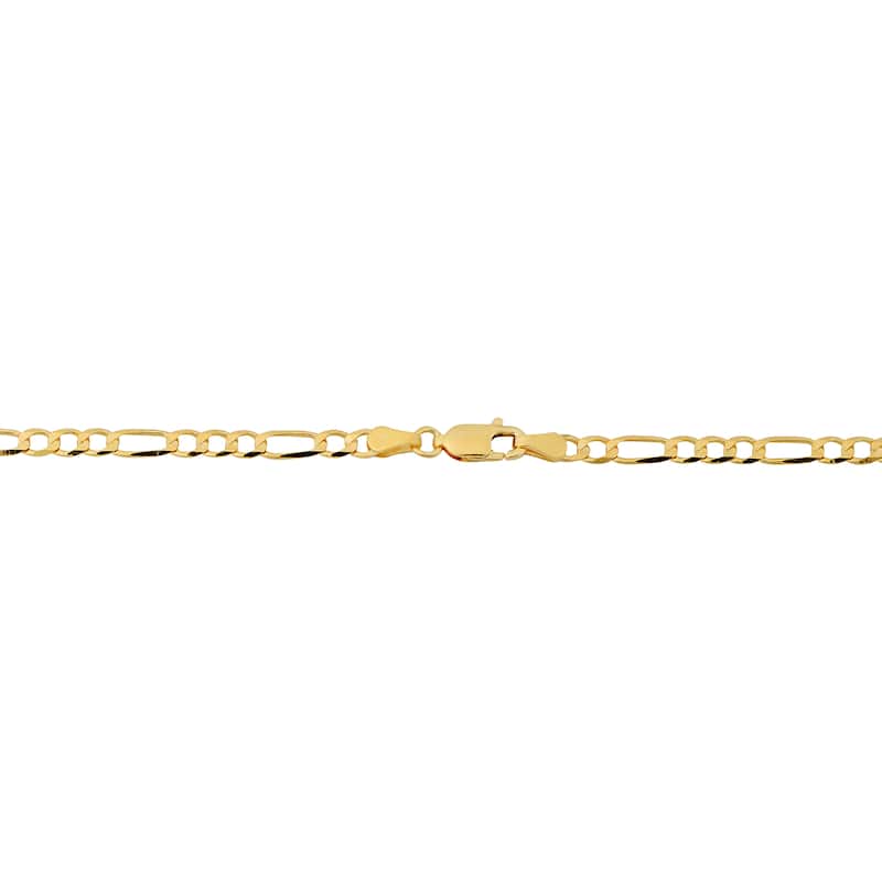 Fremada 10k Yellow Gold 3.3-mm High Polish Concave Figaro Link Chain Necklace (16 - 30 inches)
