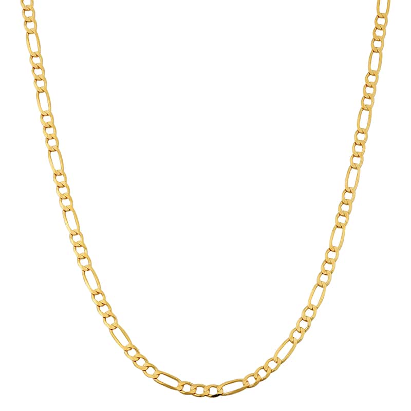 Fremada 10k Yellow Gold 3.3-mm High Polish Concave Figaro Link Chain Necklace (16 - 30 inches)