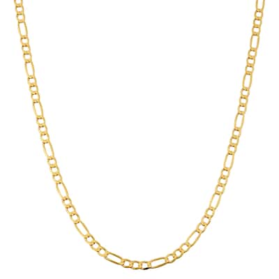 Fremada 10k Yellow Gold 3.3-mm High Polish Concave Figaro Link Chain Necklace (16 - 30 inches)