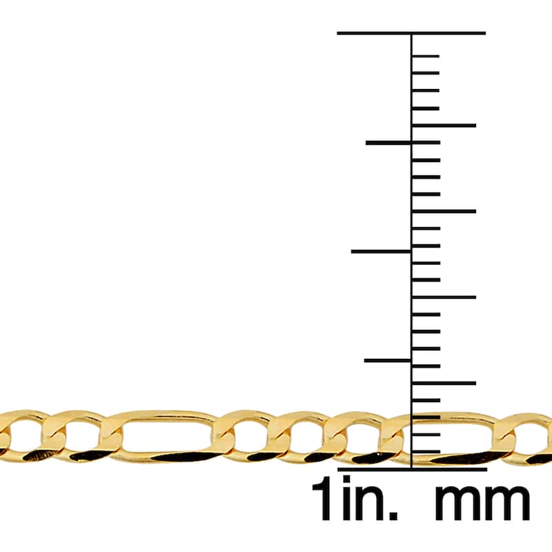 Fremada 10k Yellow Gold 3.3-mm High Polish Concave Figaro Link Chain Necklace (16 - 30 inches)