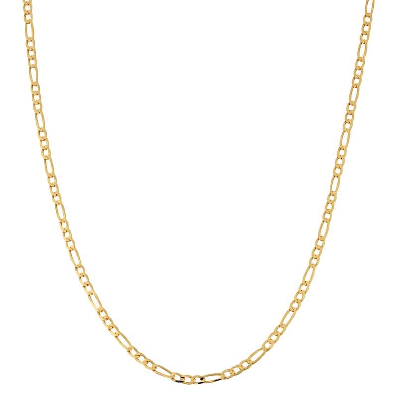 Fremada 10k Yellow Gold 2.3-mm High Polish Concave Figaro Link Chain Necklace (16 - 30 inches)