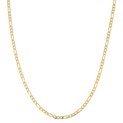 Fremada 10k Yellow Gold 2.3-mm High Polish Concave Figaro Link Chain Necklace (16 - 30 inches)
