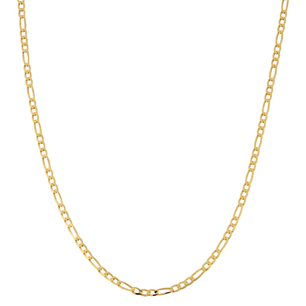 Fremada 10k Yellow Gold 2.3-mm High Polish Concave Figaro Link Chain Necklace (16 - 30 inches)