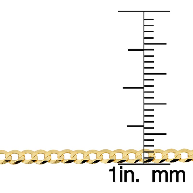 Fremada 10k Yellow Gold 2.7-mm High Polish Curb Link Bracelet (7 or 8 inches)