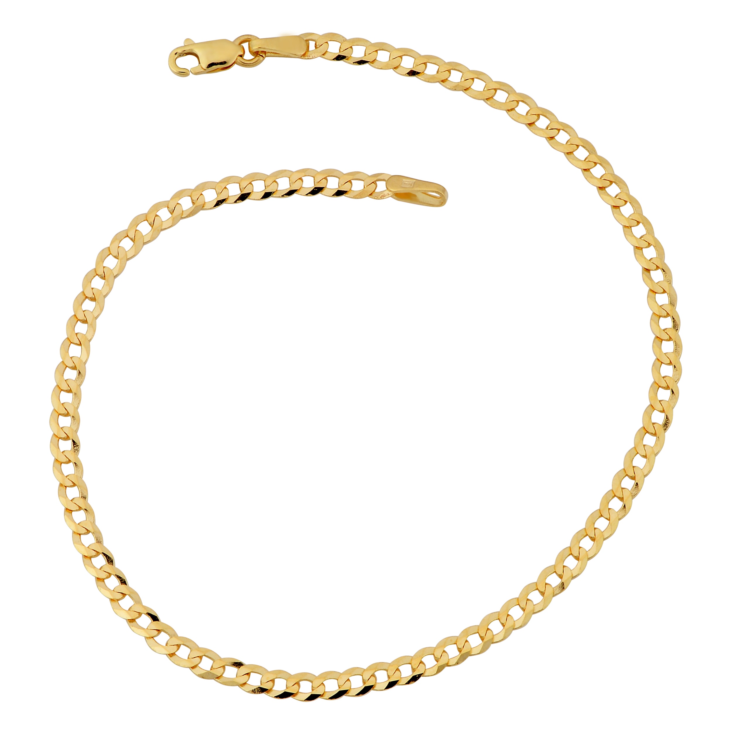 Au Naturale 10k Yellow Gold 2.7-mm High Polish Curb Link Bracelet (7 or 8 inches)