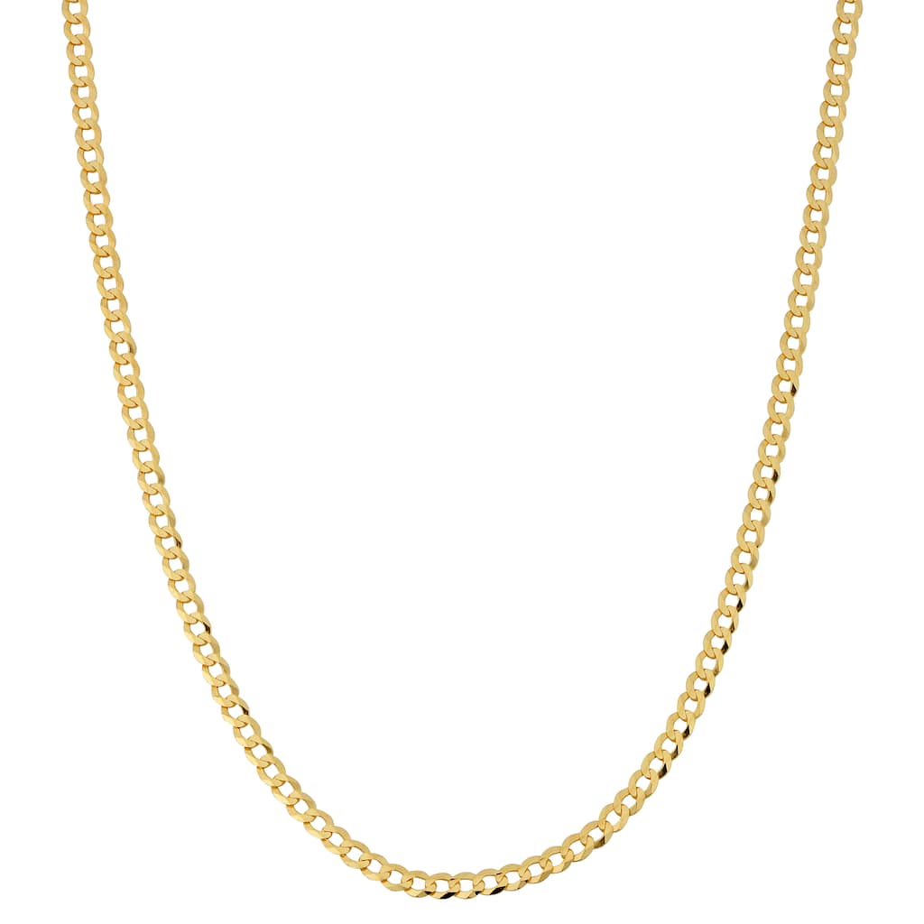 Fremada 10k Yellow Gold 3-mm High Polish Curb Link Chain (16 - 30 inches)