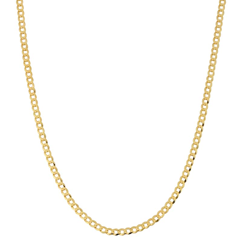 Fremada 10k Yellow Gold 3-mm High Polish Curb Link Chain (16 - 30 inches)