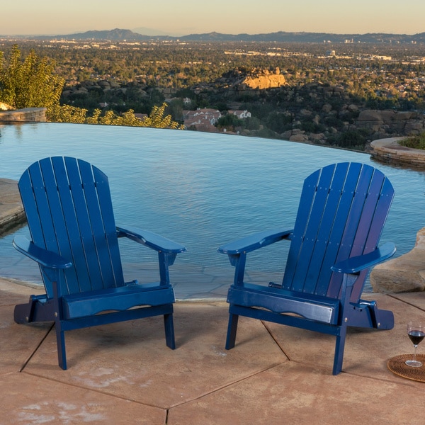 Hanlee Outdoor Folding Wood Adirondack Chair (Set of 2) by Christopher Knight Home