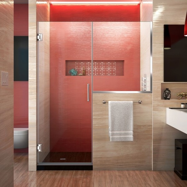 DreamLine Unidoor Plus 57-57 1/2 in. W x 72 in. H Hinged Shower Door with 36 in. Half Panel - 57" - 57.5" W