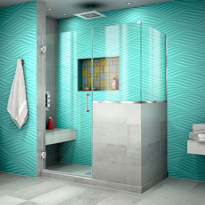 DreamLine Unidoor Plus 48 in. W x 30 3/8 in. D x 72 in. H Frameless Hinged Shower Enclosure - 30.38" x 48"
