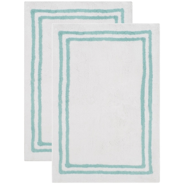 Safavieh Handmade Plush Master Bath Aqua Cotton Rug (2' x 3')