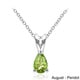 preview thumbnail 9 of 14, Glitzy Rocks Sterling Silver Gemstone Birthstone Teardrop Solitaire Necklace