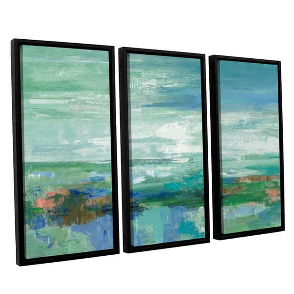 Silvia Vassileva 'Emerald Bay' 3-piece Floater Framed Canvas Set ...