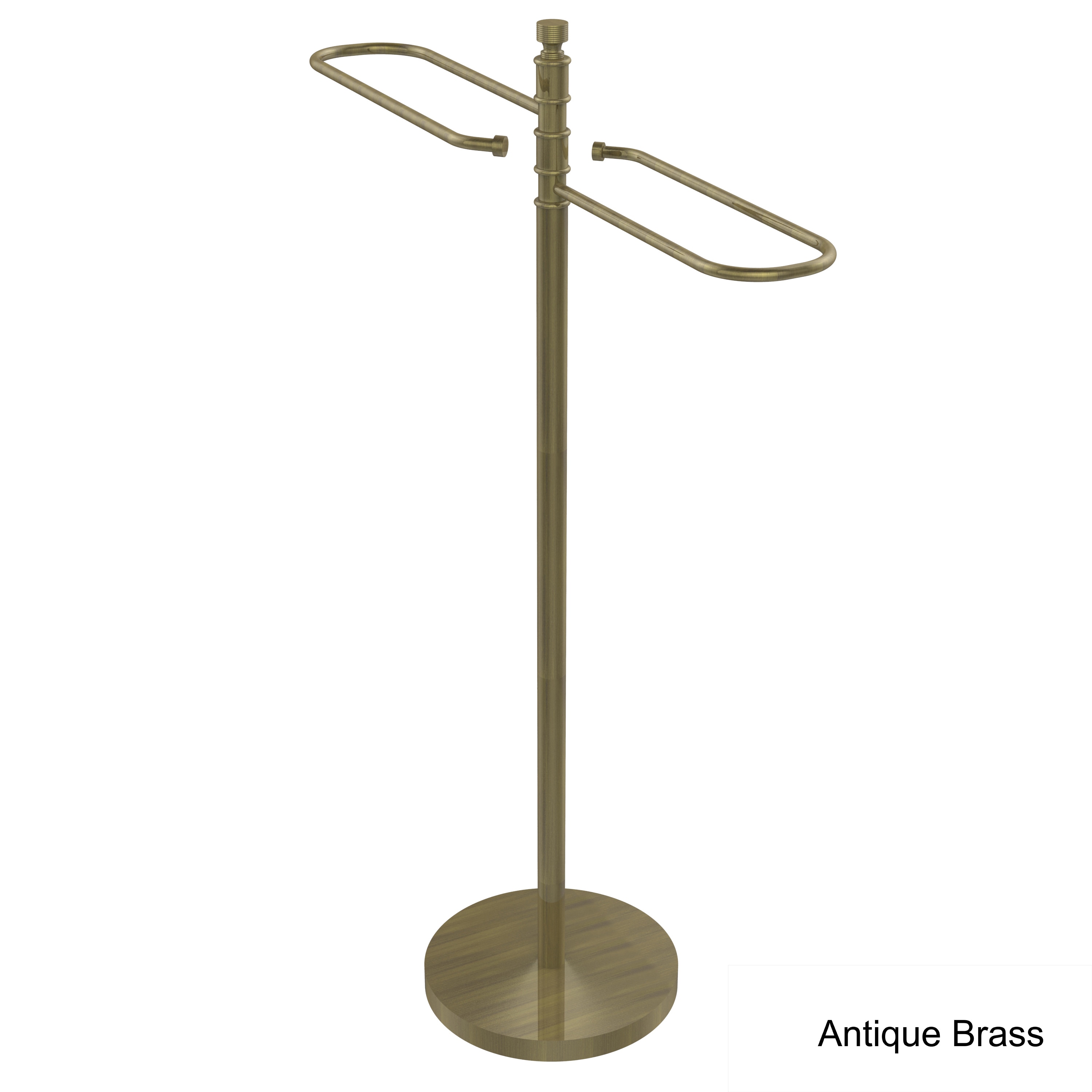 Allied Brass Satin Brass Freestanding Towel Rack 8.5-in x 21.5-in