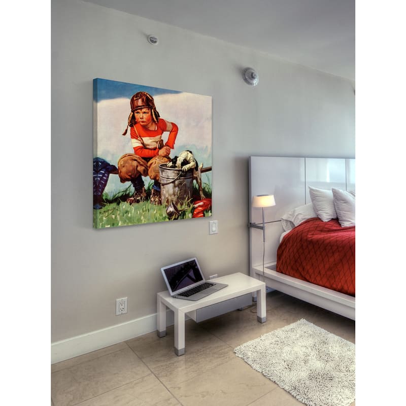 Marmont Hill 'Young Pilot' by Curtis Painting Print on Canvas - Multi-Color