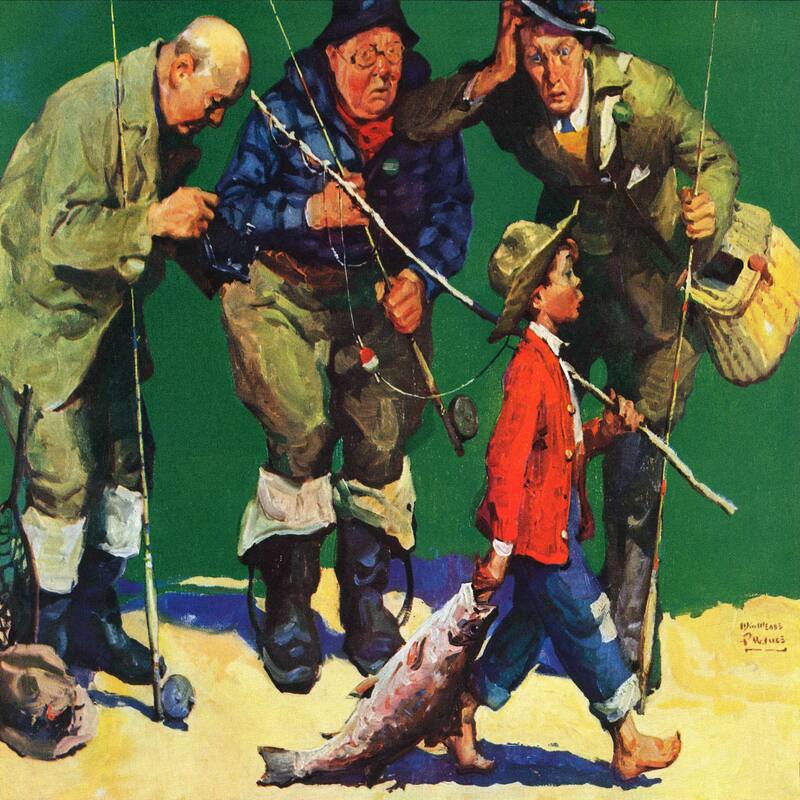 Marmont Hill 'The Best Fisherman' by Curtis Painting Print on Canvas - Multi-Color
