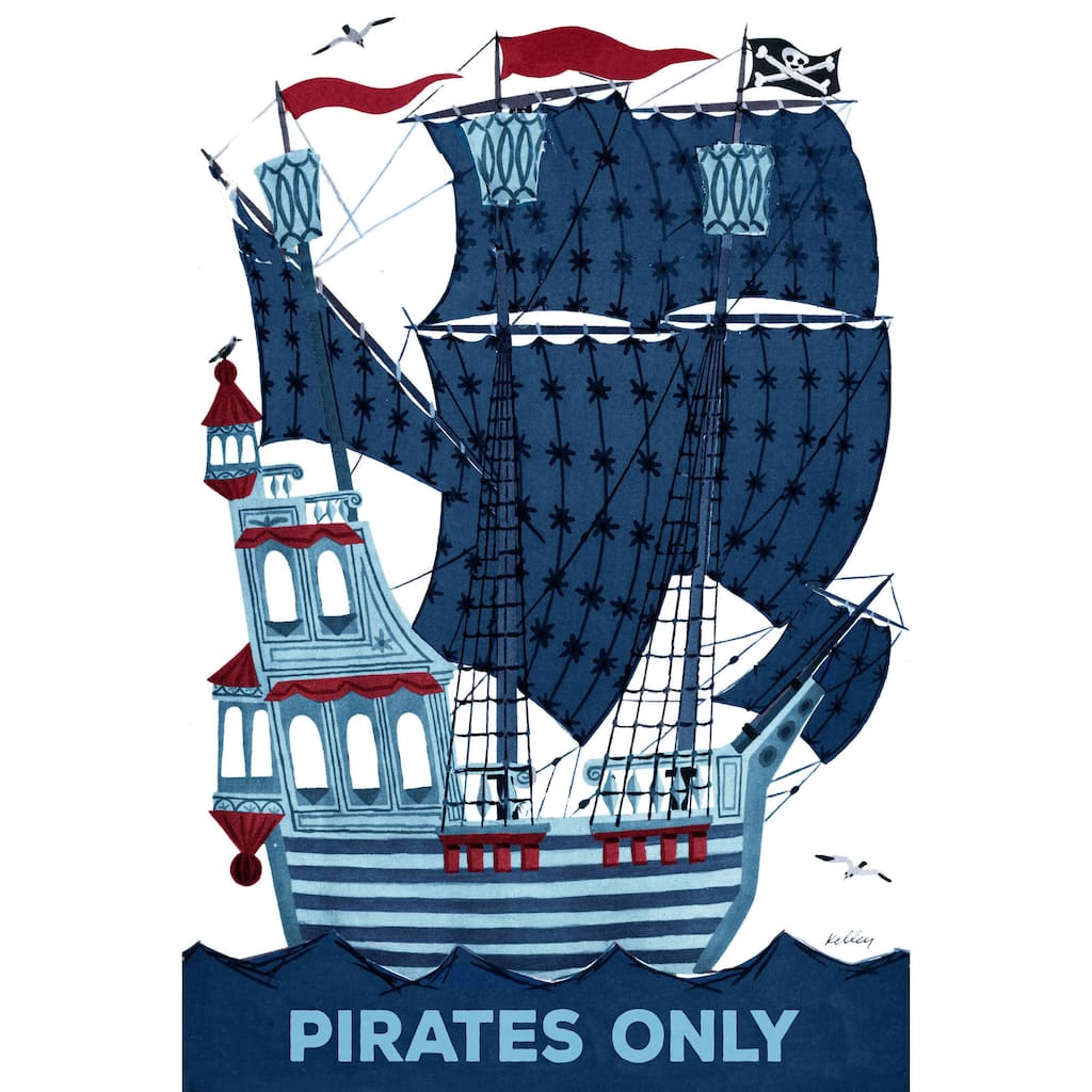 Marmont Hill 'Pirates Only' by Curtis Painting Print on Canvas - Multi-Color