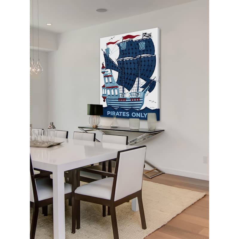Marmont Hill 'Pirates Only' by Curtis Painting Print on Canvas - Multi-Color
