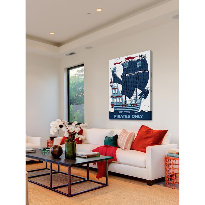 Marmont Hill 'Pirates Only' by Curtis Painting Print on Canvas - Multi-Color