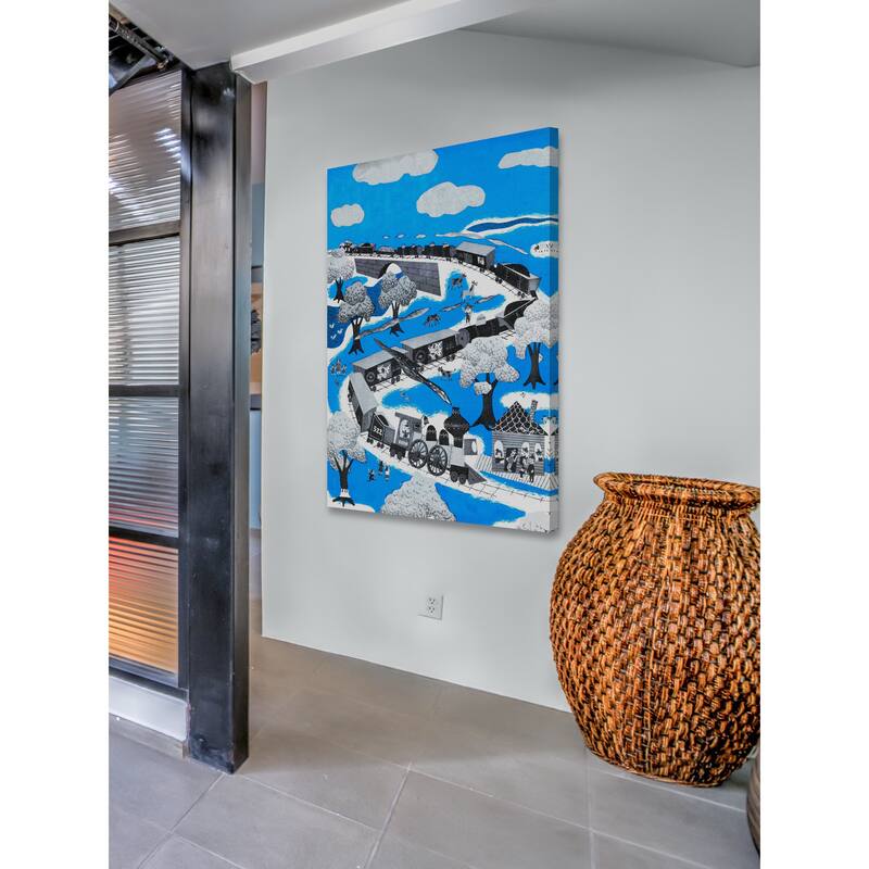Marmont Hill 'Circus Train' by Curtis Painting Print on Canvas - Multi-Color