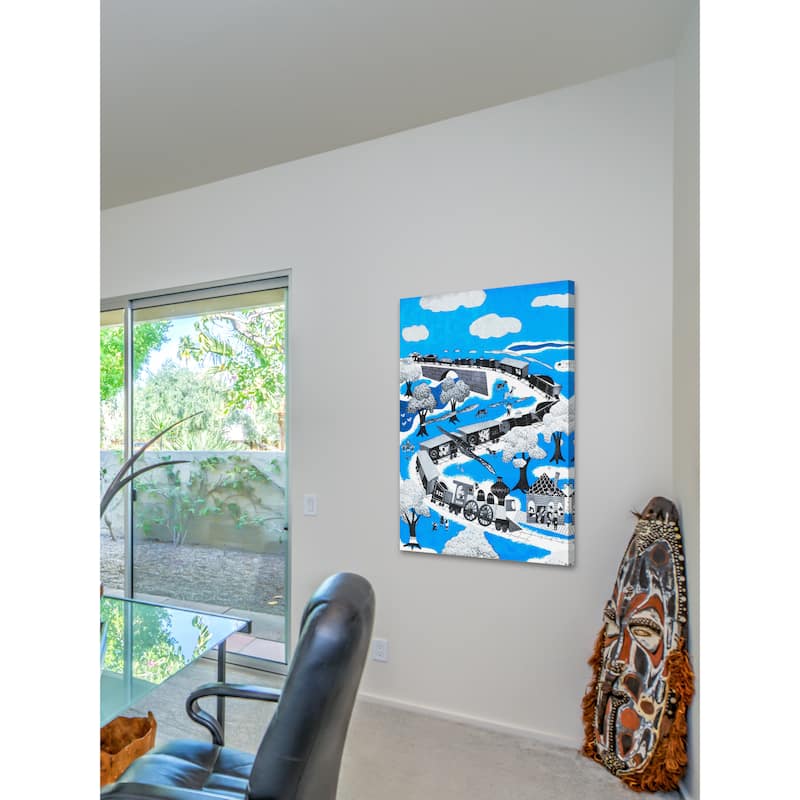 Marmont Hill 'Circus Train' by Curtis Painting Print on Canvas - Multi-Color