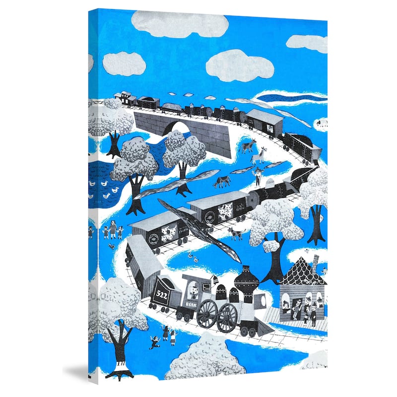 Marmont Hill 'Circus Train' by Curtis Painting Print on Canvas - Multi-Color