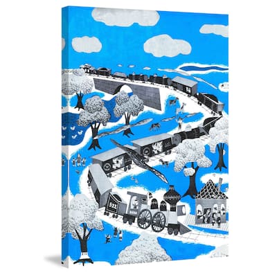 Marmont Hill 'Circus Train' by Curtis Painting Print on Canvas - Multi-Color