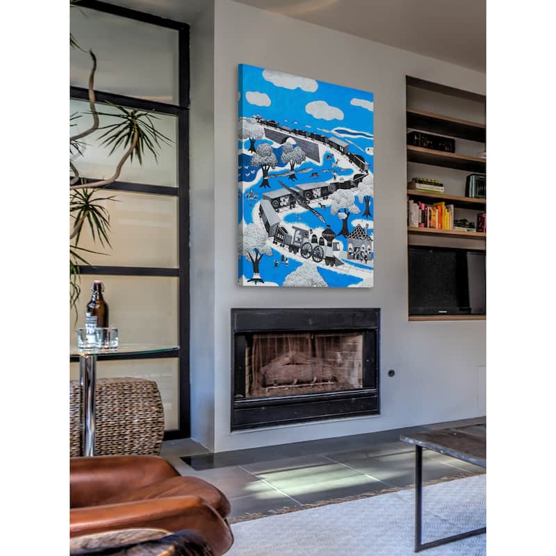 Marmont Hill 'Circus Train' by Curtis Painting Print on Canvas - Multi-Color