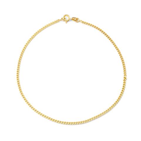 Gioelli Gold over Silver Curb Chain Anklet