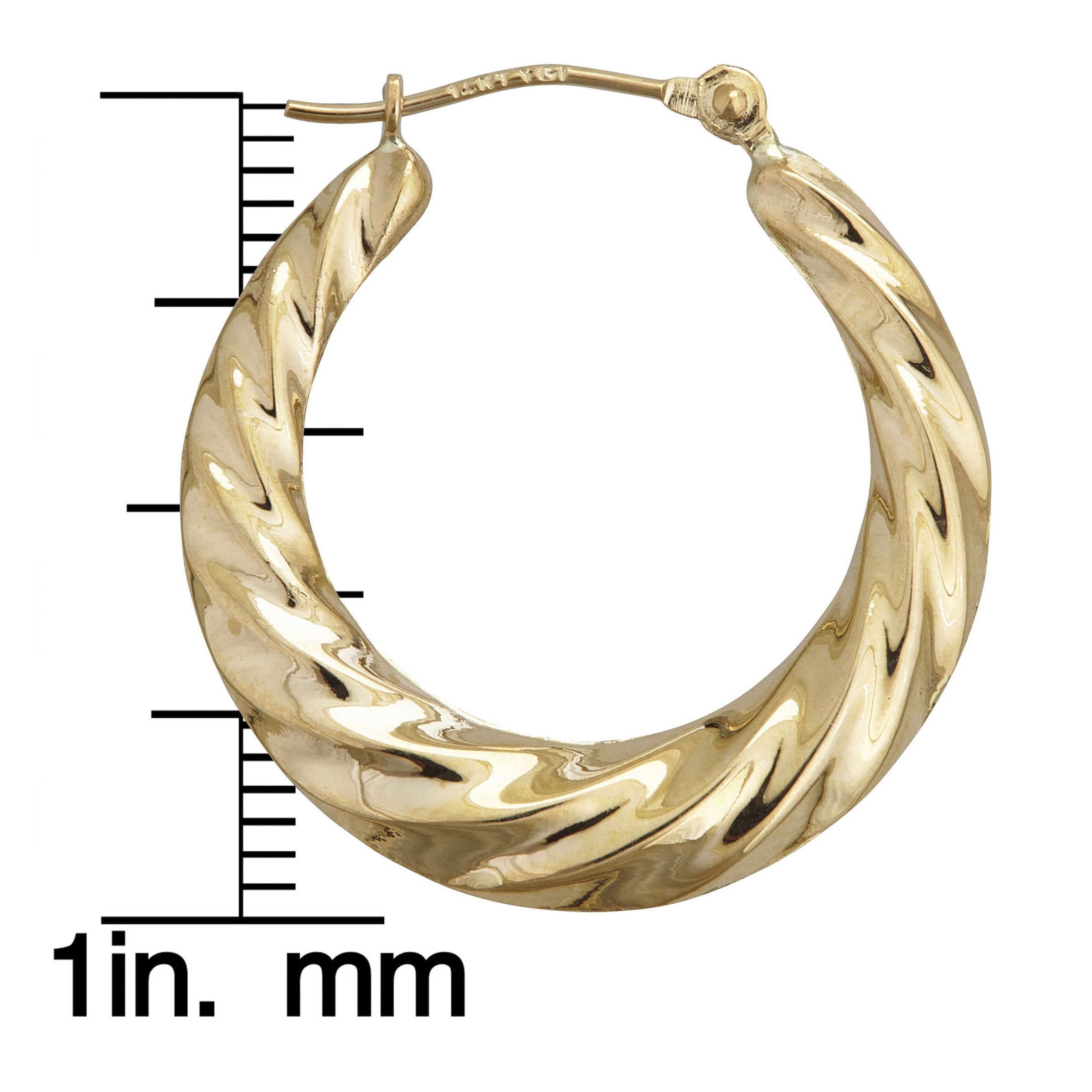 14k Yellow Gold Small Round Hoops Square Tube Earrings Diamond Cut French Lock