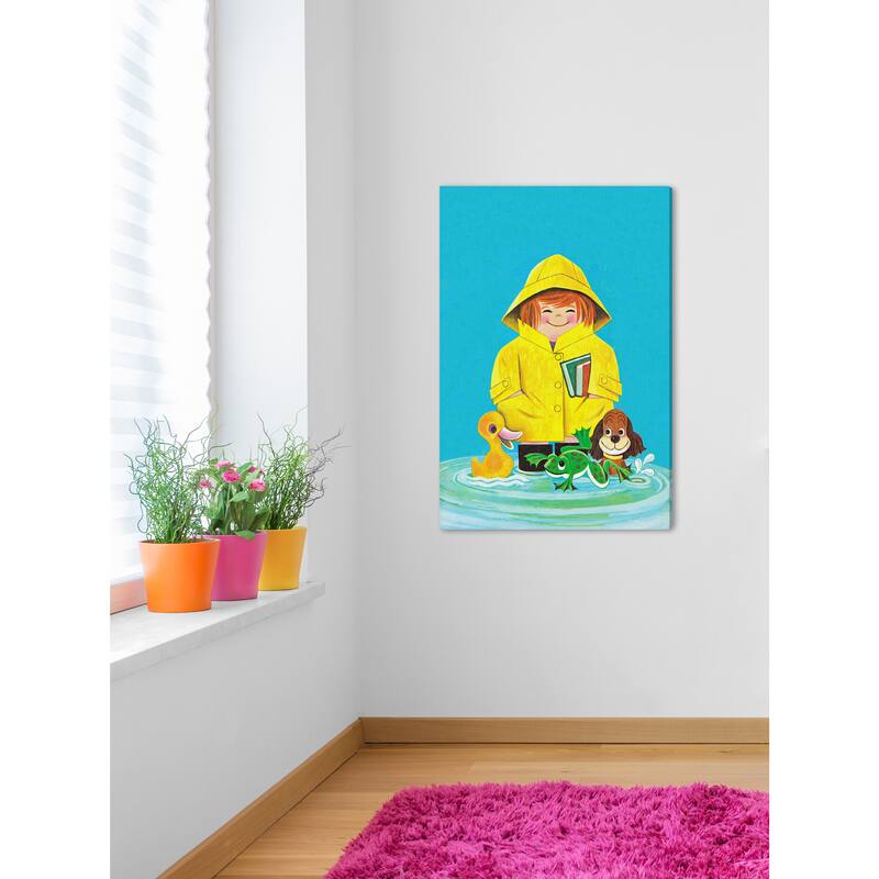 Marmont Hill 'Duck Frog and Dog' by Curtis Painting Print on Canvas - Multi-Color
