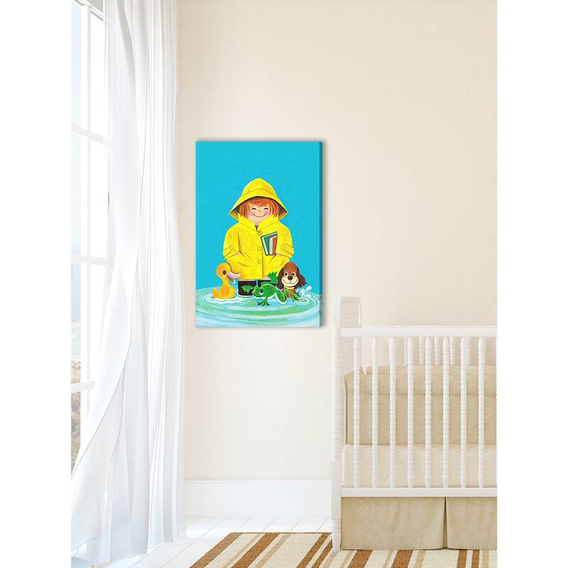 Marmont Hill 'Duck Frog and Dog' by Curtis Painting Print on Canvas - Multi-Color