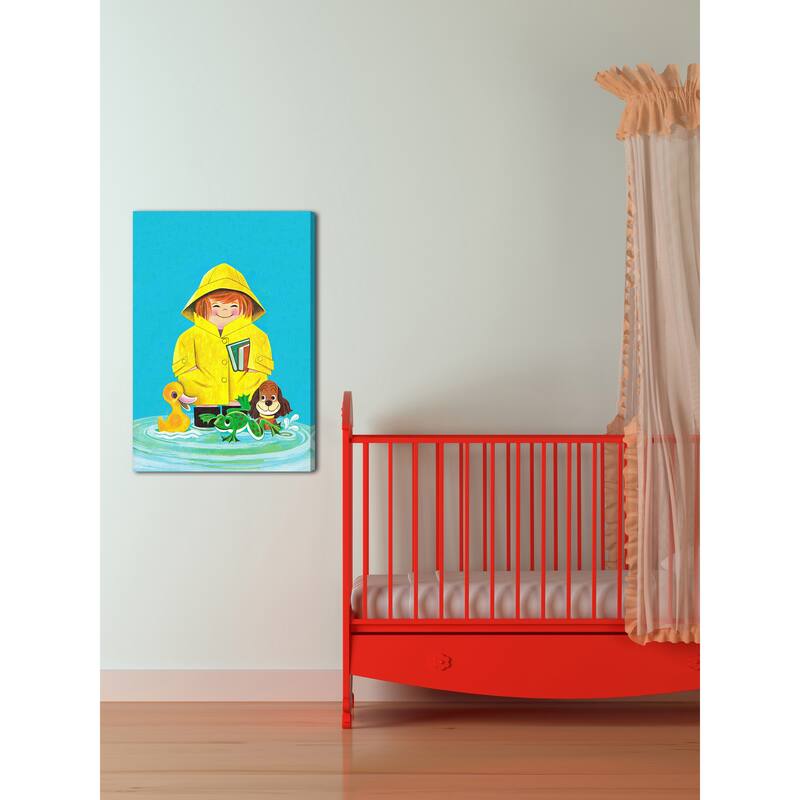 Marmont Hill 'Duck Frog and Dog' by Curtis Painting Print on Canvas - Multi-Color