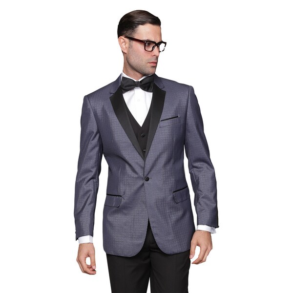 Shop Modena Men's Indigo Statement Suit Tuxedo - Overstock - 11706857