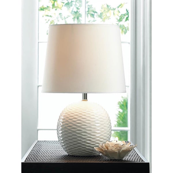 Shop Textured White Ceramic Table Lamp Free Shipping Today   Textured Ceramic White Table Lamp 80347f8c 8579 467b B6e2 85379ace40eb 600 