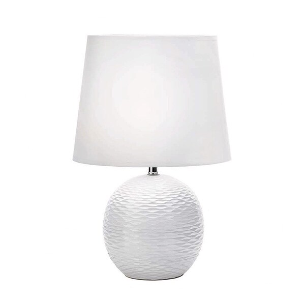 white textured table lamp