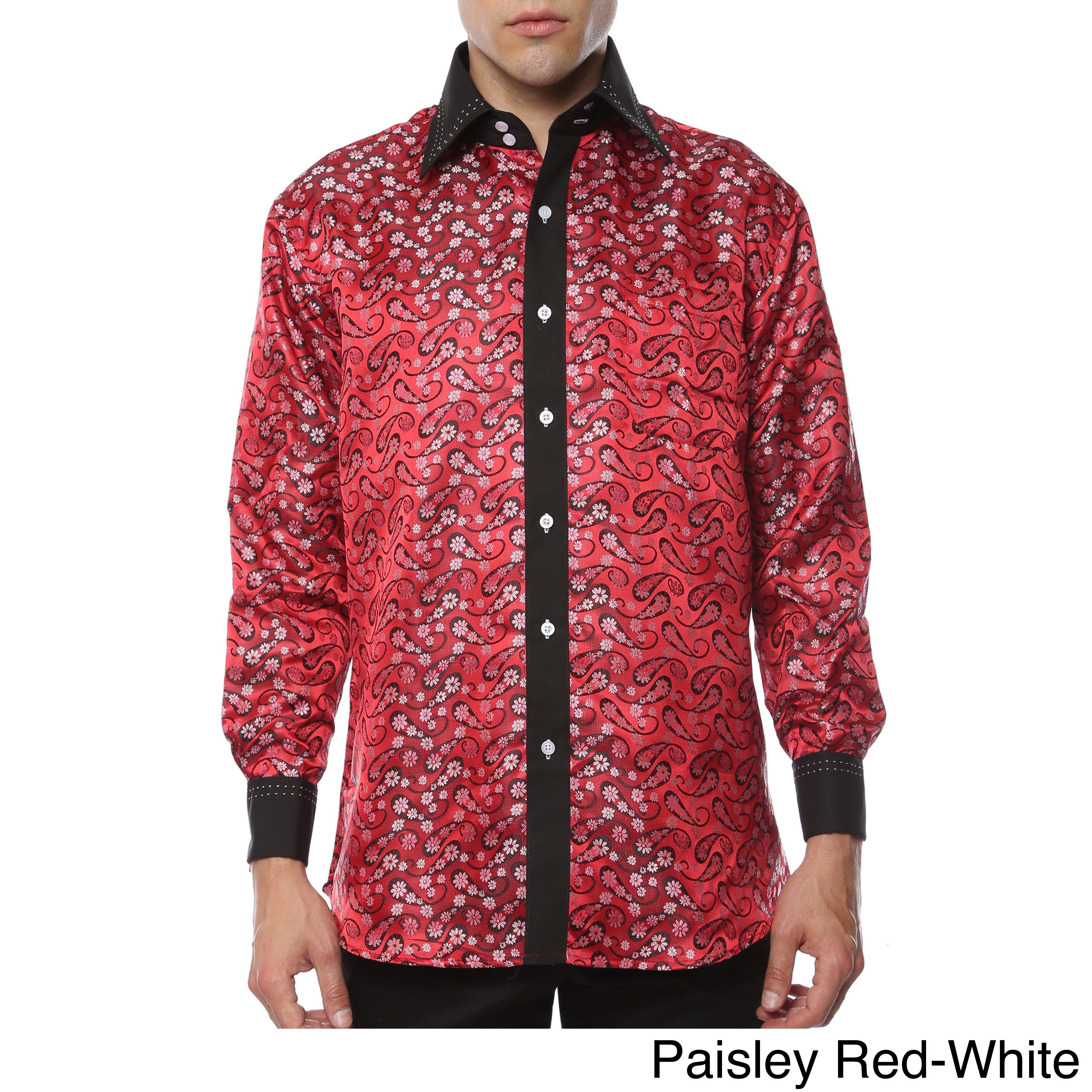 red paisley dress shirt